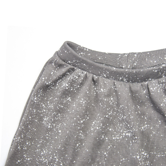 Baby Harem Pants / Leggings - Organic Cotton - Gray with White Splashes Print