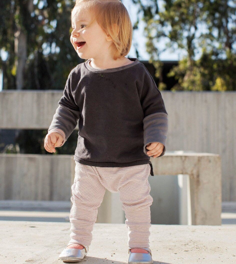 Baby Girl Harem Pants - organic cotton- Striped Pink