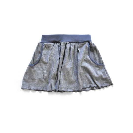 Toddler Skirt - Denim Stripes &Washed Blue - Free Shipping Worldwide