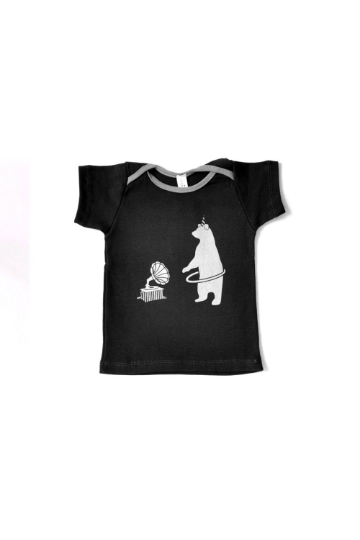 Baby T shirts - Coal Gray with Dancing Bear