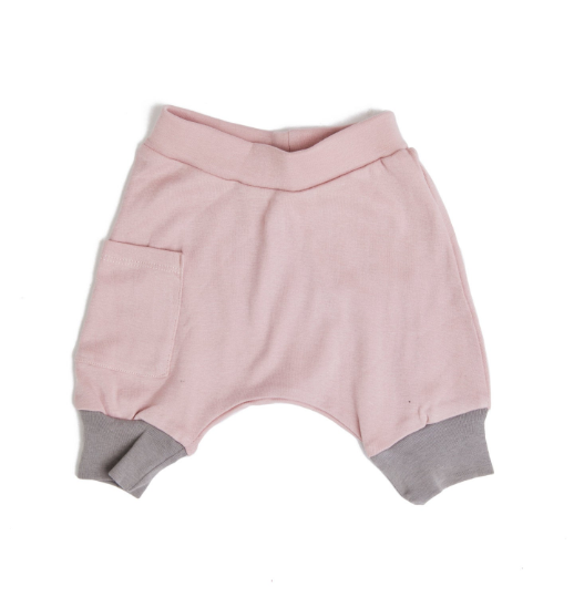 Baby Girl Set - Gray Shirt and Blush Pink shorts