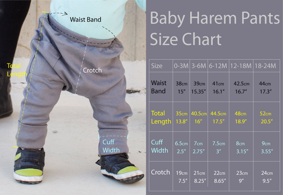 Baby Harem Pants / Leggings - Organic Cotton - Gray with White Splashes Print