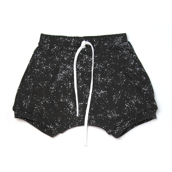 Baby Shorts / Baby Bloomers - Coal Gray with White Splash