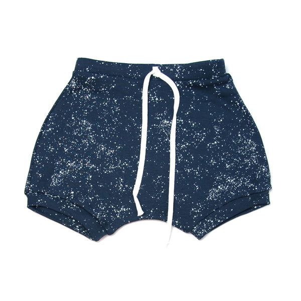 Baby Shorts / Baby Bloomers - Navy Blue with White Splash