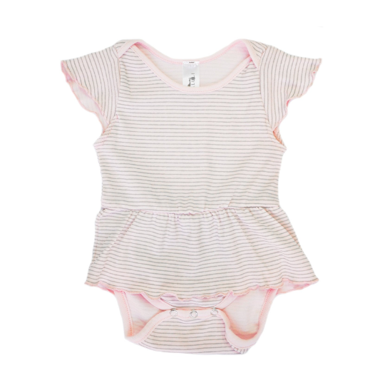 Baby Girl Romper- organic cotton- Pink Stripes