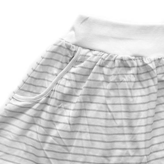 Girls Skirt - Organic Cotton - Gray Stripes