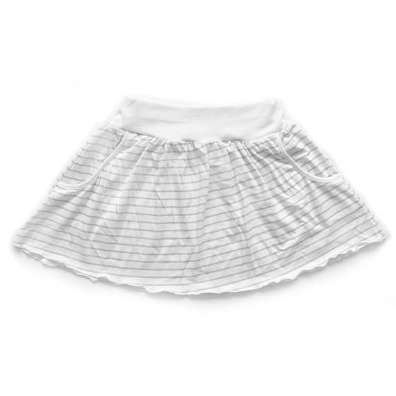 Girls Skirt - Organic Cotton - Gray Stripes