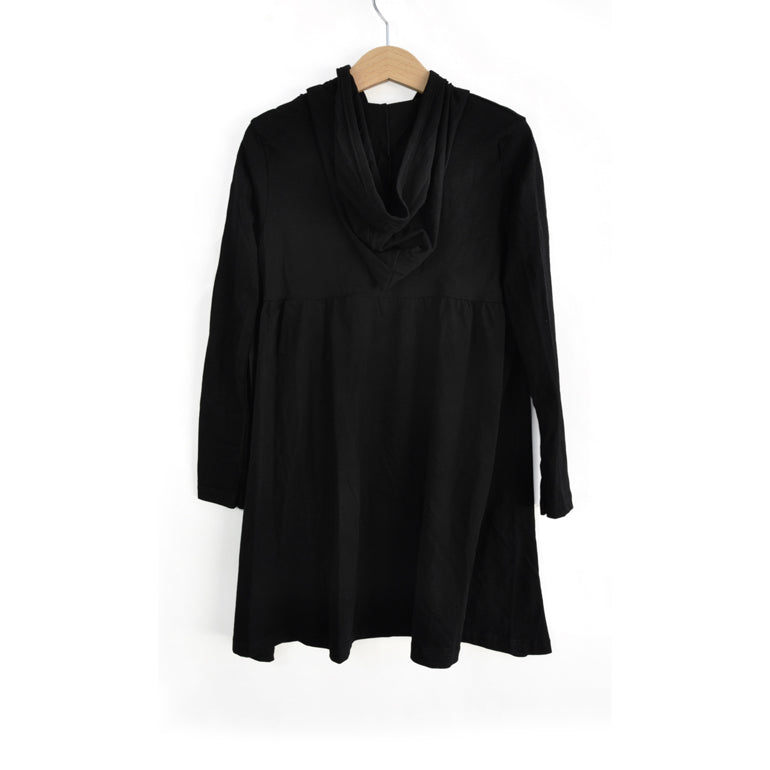 Black Long Sleeve Dress with Hoodie - Organic Cotton