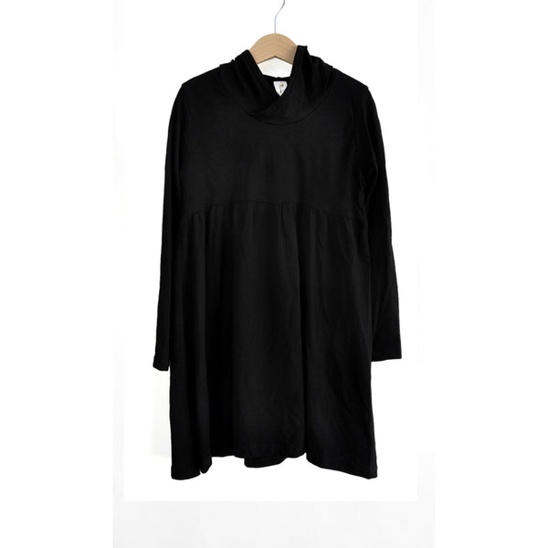 Black Long Sleeve Dress with Hoodie - Organic Cotton