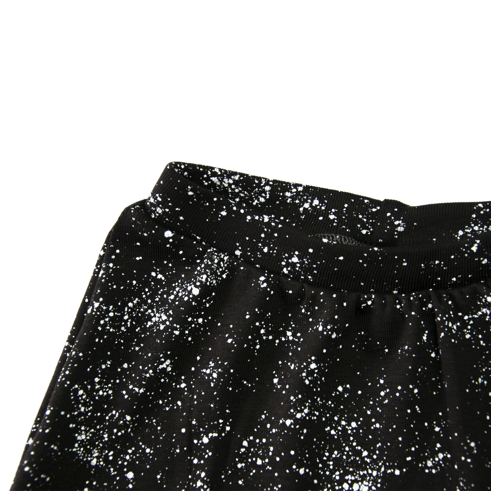 Baby Harem Pants - Organic Cotton - Black with White Splash Print