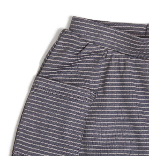 Baby Shorts- Striped Gray