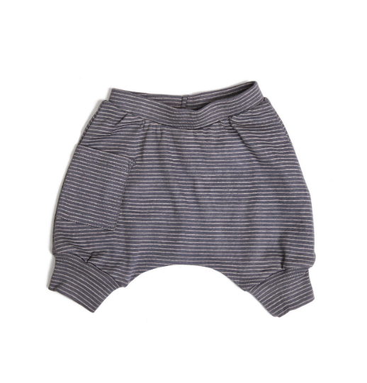 Baby Shorts- Striped Gray