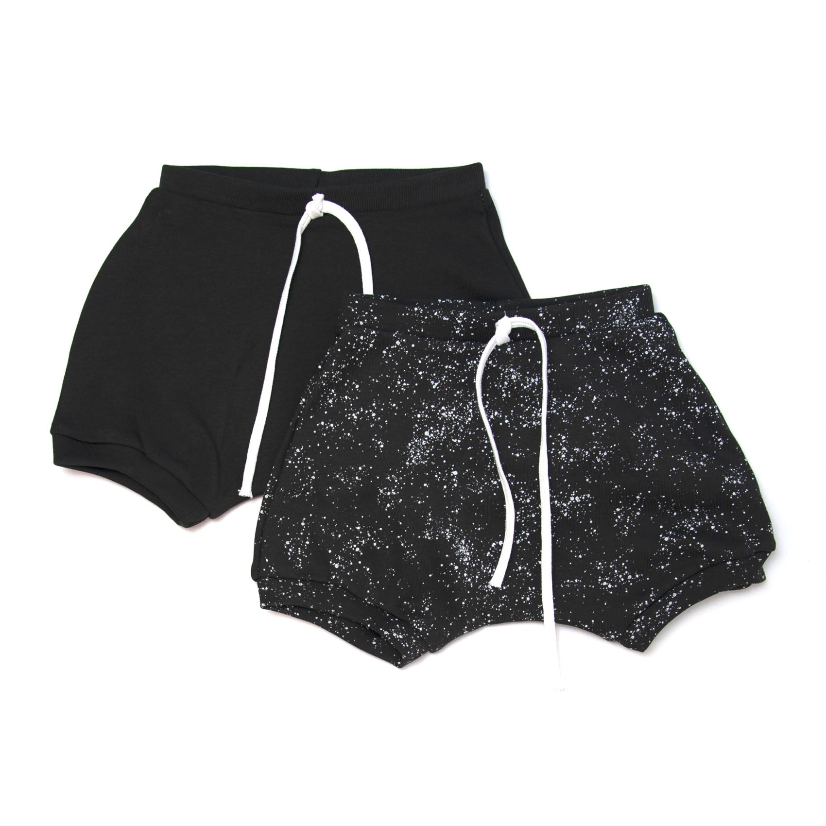 Baby Shorts / Baby Bloomers - Coal Gray with White Splash