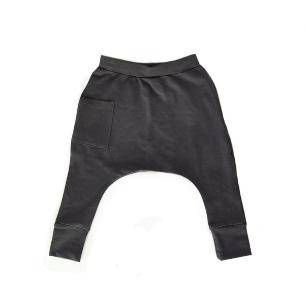 Baby Harem Pants - Organic Cotton - Coal Gray-Medium weight