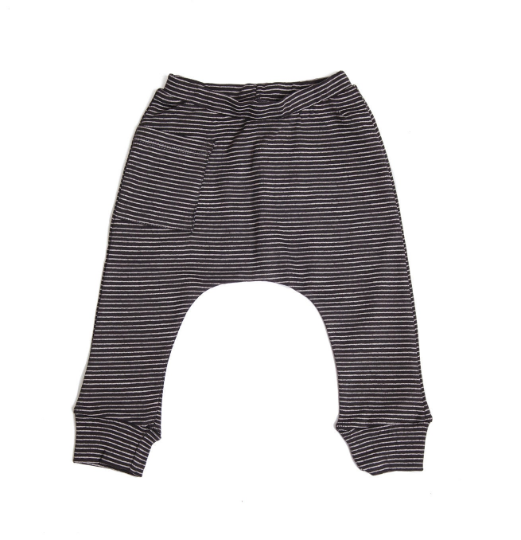 Baby Harem Pants - Organic Cotton - Striped Black
