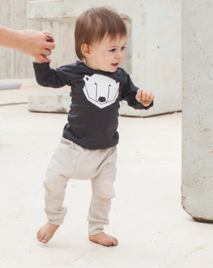 Baby Harem Pants - organic cotton- Striped Mocha