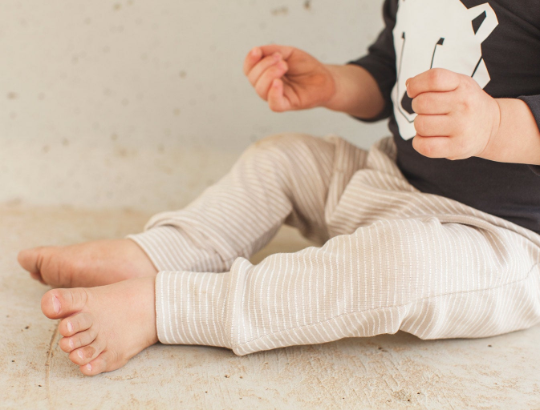 Baby Harem Pants - organic cotton- Striped Mocha