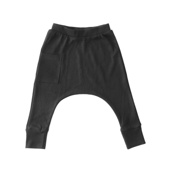 Baby Harem Pants - Organic Cotton - Coal Gray