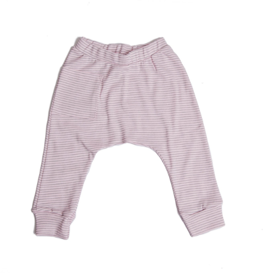 Baby Girl Harem Pants - organic cotton- Striped Pink