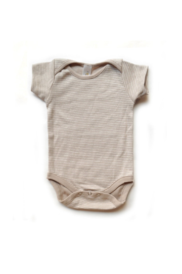 Baby Romper - Organic Cotton - Striped Mocha