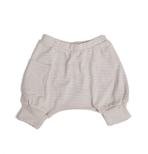 Baby Shorts- Striped Mocha