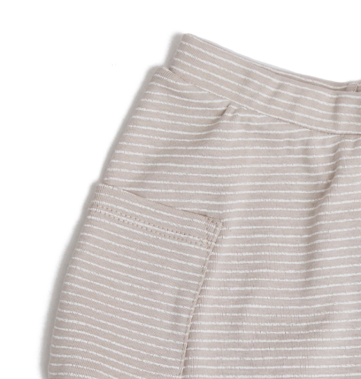 Baby Shorts- Striped Mocha